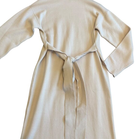 Zoe And Claire Nordstrom Cream Sweater Dress Belt Mock Neck Size Small Women's - Picture 4 of 13